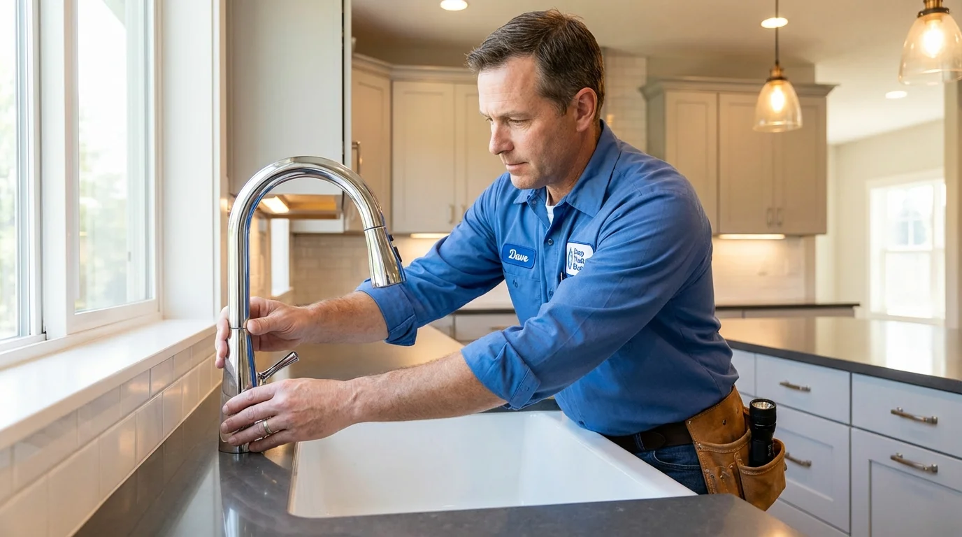 Kitchen faucet installation by Johns Plumbing LLC in Jewett City